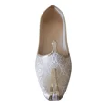 thumbnail image 3 of Men Wedding Shoes Groom Indian Handmade Jutties Flip-Flops Cream Mojaries US 10, 3 of 7