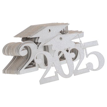 WRISTBIQUE Graduation Table Decorations Silver 30Pcs Double Sided Hollow Design Grad Party Supplies