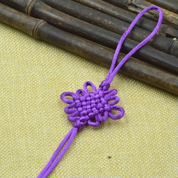 U8MO 5/10pc Handwork Chinese Knot Pendant Craft Gift Jewelry Making DIY Accessory-purple-5pcs