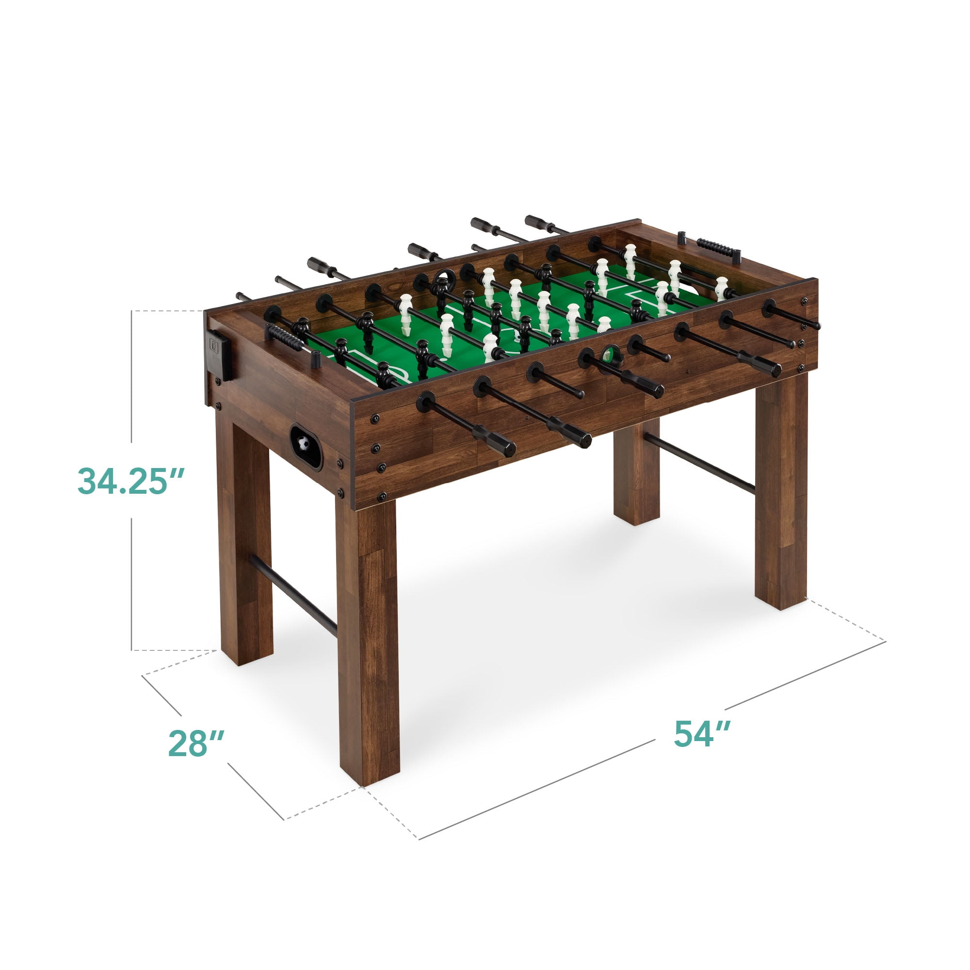 Best Choice Products Large 54in Full-Size Foosball Table for Home, Game Room w/ 2 Balls, 2 Cup Holders - Walnut