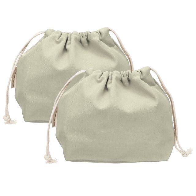 Uxcell 2 Pcs Bolsa de Maquillaje con Cordón, Bolsa Cosmética de Lona de 7.3" para Organizador de Artículos de Tocador de Viaje, Gris