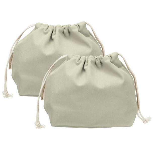 Uxcell 2 Pcs Bolsa de Maquillaje con Cordón, Bolsa Cosmética de Lona de 7.3" para Organizador de Artículos de Tocador de Viaje, Gris