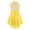 A Yellow, variant on renvena Girls Sequins Ballet Figure Ice Skating Dress Kids Sleeveless Floral Printed Tutu Skirted Leotard Dance Costume