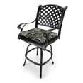thumbnail image 2 of Jordan Manufacturing 17" x 19" Maryland Driftwood Black Leaves Rectangular Outdoor Chair Pad Seat Cushion with Ties (2 Pack), 2 of 11