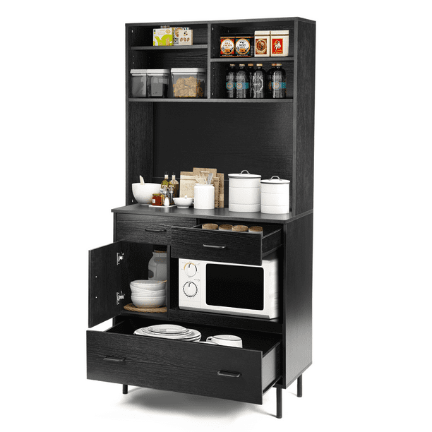 Backh Freestanding Kitchen Pantry, Homefort Kitchen Pantry Cabinet Storage With 6 Adjustable Shelves