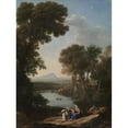 thumbnail image 2 of Claude Lorrain 15x18 Black Ornate Wood Framed Double Matted Museum Art Print Titled - Rest on the Flight into Egypt (Early 1640s), 2 of 5