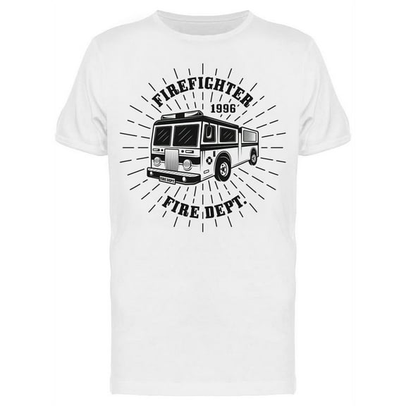 Stamp: Firefighter, Fire Dept T-Shirt Men -Image by Shutterstock, Male Small