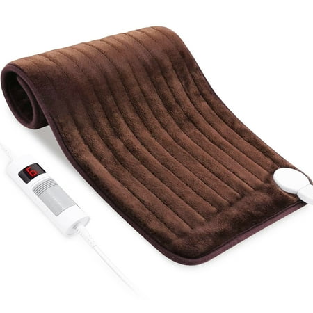 Heating Pad for Full Body Pain Relief, Super Soft & Extra Large 12'' x 24'' with 1.5 Hours Auto Shut-off, 6 Levels Heating Settings, Full Body Use, Chestnut