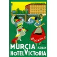thumbnail image 2 of Retrotravel 11x14 Gold Ornate Wood Framed with Double Matting Museum Art Print Titled - Murcia Hotel - Valencia Spain, 2 of 4