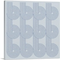 ARTCANVAS Art Deco Blue Line Shapes on Baby Blue Canvas Art Print - Size: 18" x 18" (0.75" Deep)