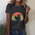 thumbnail image 2 of TSADFHJI T-Shirts Graphiques pour Femmes Manches Longues Mode Décontractée Imprimé Manches Courtes Tunique d'Été TG Gris Foncé, 2 of 4