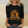 thumbnail image 2 of FAVIPT Womens Halloween Shirts Funny Cat Pumpkin Graphic Print Basic Tees 3/4 Length Sleeve Round Neck Shirts Casual Trendy Fall 2025 Comfy Tops Multicolor,XXXXL, 2 of 5