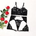 thumbnail image 3 of Gibobby Conjunto de lencería de encaje Lencería para mujer con encaje frontal abierto, ropa de dormir halter Nighty(Negro, CH), 3 of 5
