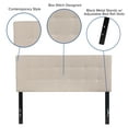 thumbnail image 5 of Emma + Oliver Quilted Tufted Upholstered Full Size Headboard in Beige Fabric, 5 of 10