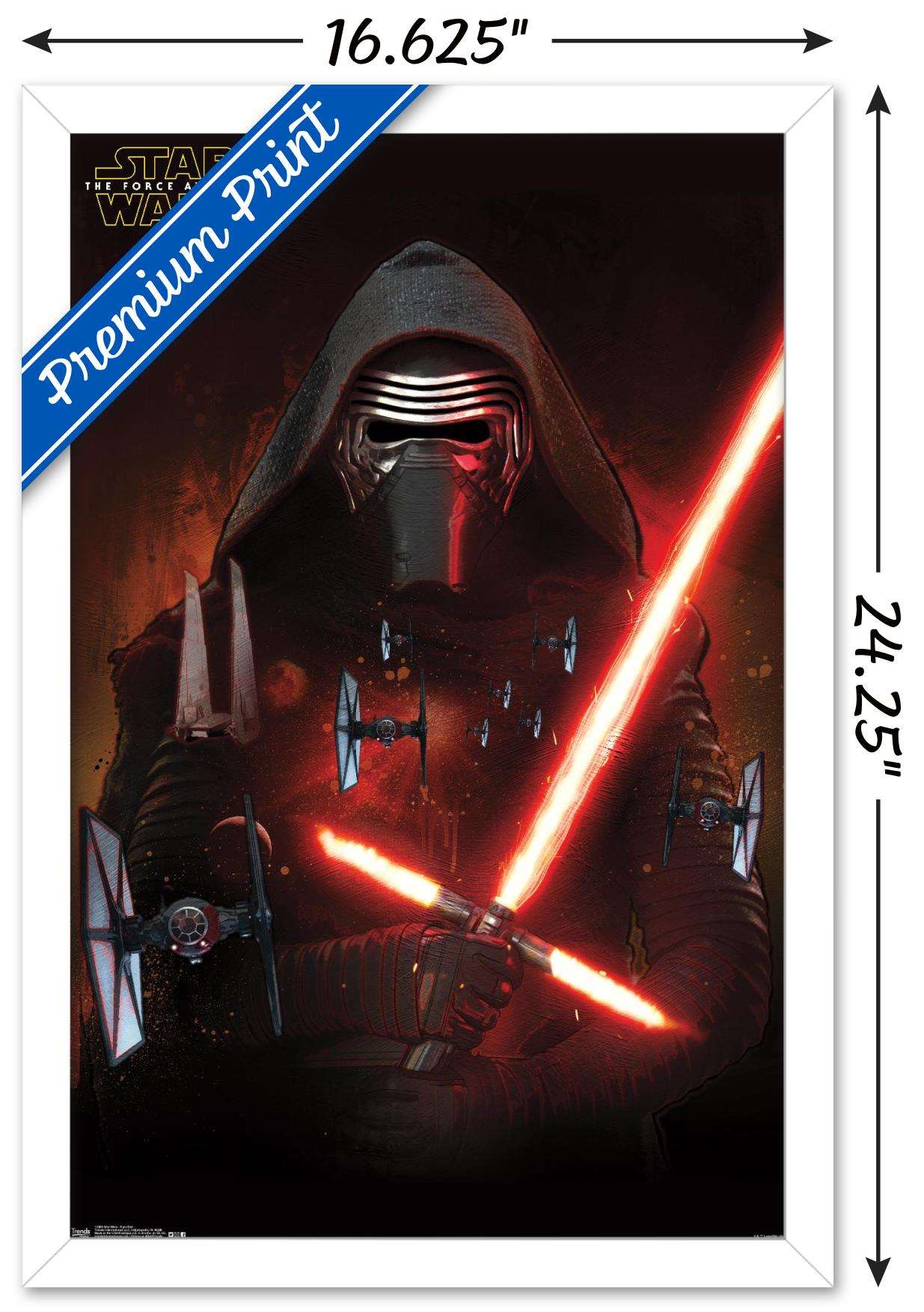Star Wars: The Force Awakens - Kylo Ren Wall Poster, 14.725" x 22.375", Framed