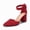 Red Suede, variant on Women's Pointed Toe Pumps Block Heel Ankle Strap Adjustable Buckle Heels sandals Dress Shoes for Casual Party Daily Wear