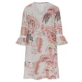 thumbnail image 5 of SMihono Robes d'Été Bohémiennes pour Femmes Grande Taille Été Décontracté Manches Courtes Col en V Imprimé Pagode Robe Ample, 5 of 5