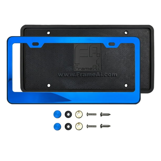 Frame Ai Two Hole Slim Version Gold Chrome Polish Mirror License Plate...