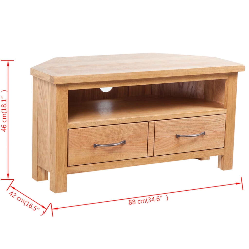 Kepooman Solid Oak Wood TV Storage Cabinet with Drawer for Living Room, Brown Kepooman Solid Oak Wood TV Storage Cabinet with Drawer for Living Room, Brown
