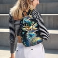 thumbnail image 5 of Disketp Colorful Stained Glass Deer print Canvas Backpack Lightweight Travel Daypack Student Rucksack Laptop Backpack-, 5 of 5