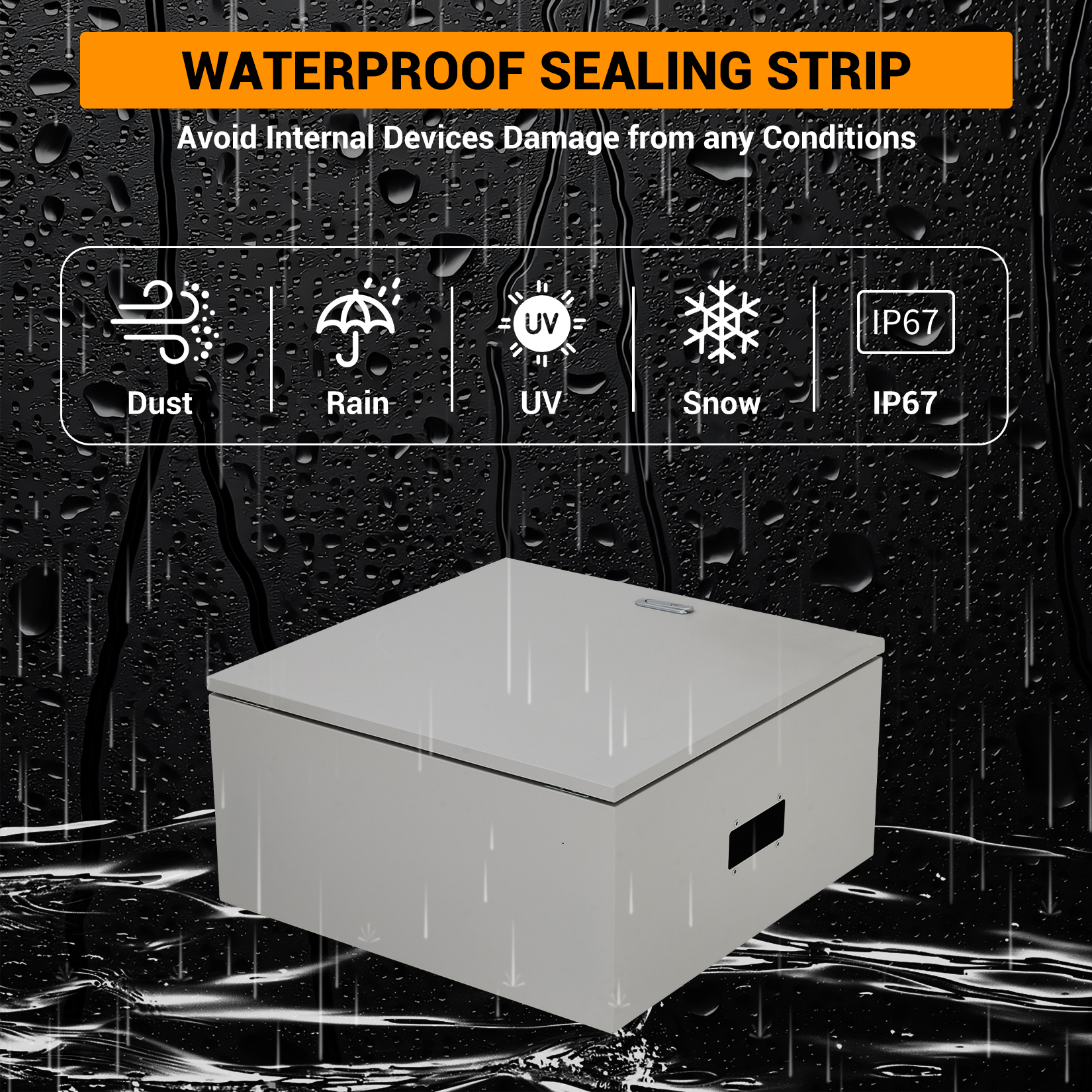 Accreate Stainless Steel Electrical Enclosure Box, NEMA 4X, IP67 Waterproof & Dustproof, Lockable Outdoor Junction Box with Mounting Plate & Keys for Indoor/Outdoor Use