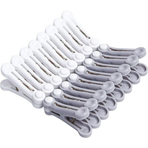 Pinzas de plástico para ropa, pinzas para ropa de lavandería resistentes con resortes, juego de pinzas para ropa de secado al aire (paquete de 16)