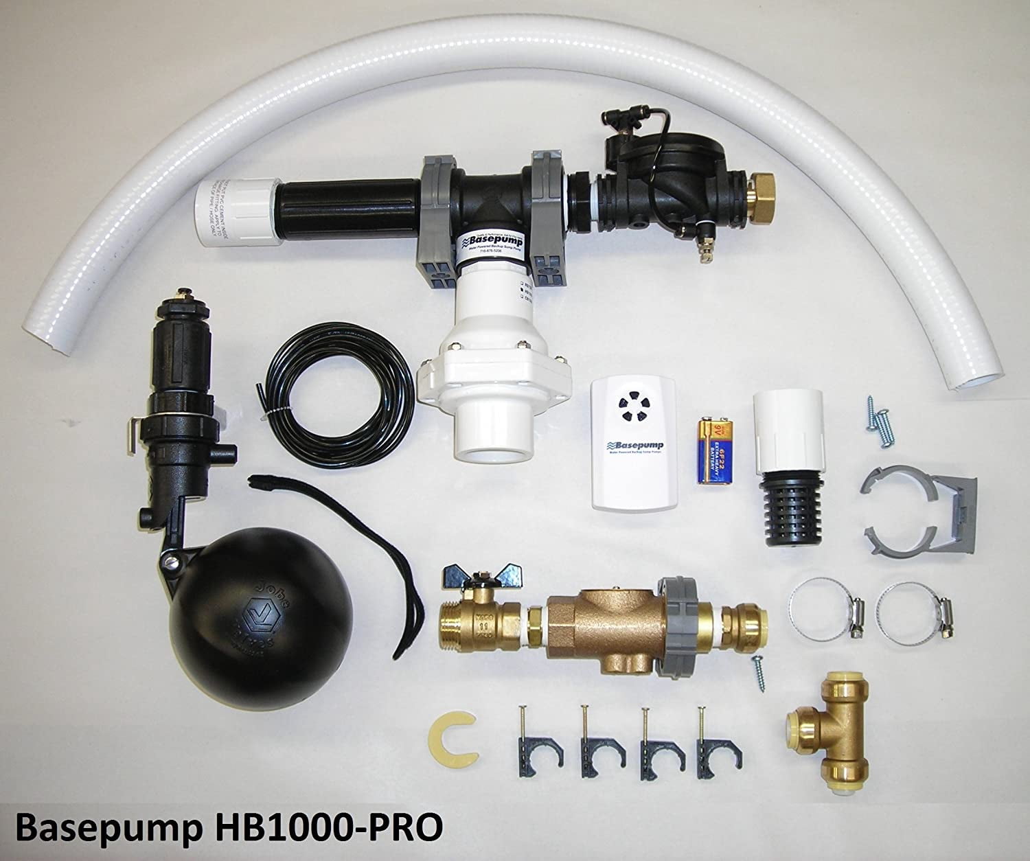 950 GPH Premium High Volume Water Powered Backup Sump Pump with Water Alarm and Installation Kit