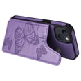 thumbnail image 2 of Allytech iPhone 13 Wallet Case with Card Holder, PU Leather Butterfly Embossed Kickstand Magnetic Closure Shockproof Protection Case Cover for Apple iPhone 13 6.1",Purple, 2 of 9