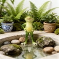 thumbnail image 4 of Deeceymbur Stretching Frog Resin Garden Statue Outdoor Decor Patio Yard Pond Whimsical Cute Sculpture Hand-Painted Weather Resistant Ornament Garden Indoor, 4 of 5