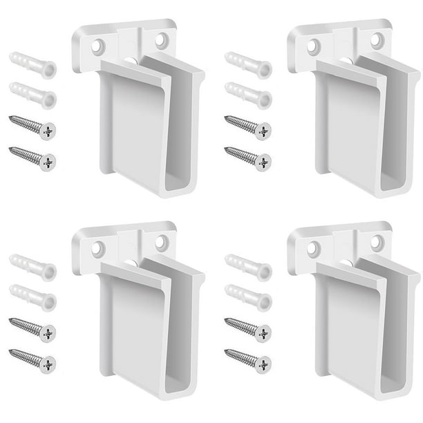 Hufopik Paquete de 4 soportes de extremo de estante de alambre diseñados para estanterías de alambre Closetmaid Soportes de montaje en pared para estantes Tornillos de armario incluidos Clips de estan