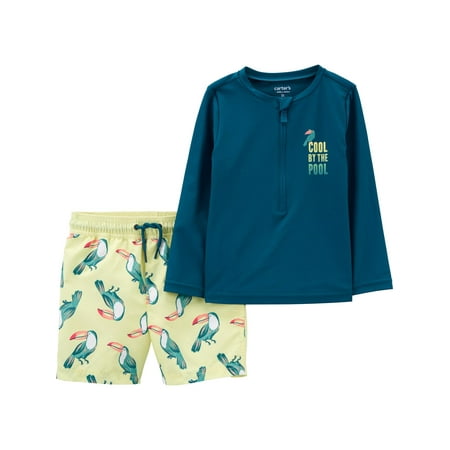 

Carter s Child of Mine Boy Rashguard Swimsuit 2-Piece Sizes 0M-5T