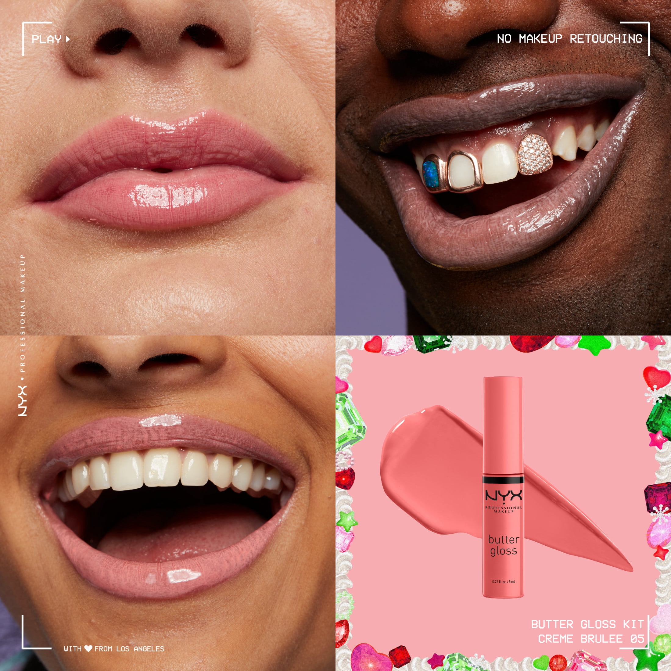 NYX Professional Makeup Holiday 2026 - Lip Makeup Butter Gloss Kit Holiday Limited Edition Set, Sugar Glass, Praline, and Creme Brulee, Bronze Rose Gem., 1 kit