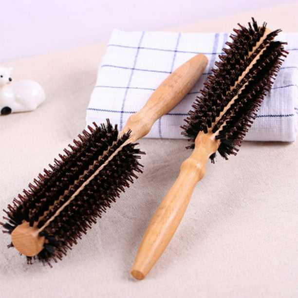 Comb Round Brush Hair Dryer Brush with Natural Bristles Natural