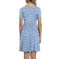 thumbnail image 4 of Ruyang 2024 Floral Beach Dresses for Women Short Sleeve V Neck Dress Loose And Comfortable Beach Sundress With Pockets Casual Lady Dresses, 4 of 9