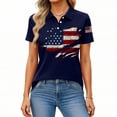 thumbnail image 5 of Women's America 2026 Printed Casual Polo T-Shirt United States 250Th Anniversary Patriotic Tee 2026 Navy 3XL, 5 of 5