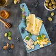 thumbnail image 5 of Whale Cutting Board, Cartoon Style Flying Happy Whale on the Clouds with Rainbow Clods on Its Head, Decorative Tempered Glass Cutting and Serving Board, Wine Bottle Shape, Multicolor, by Ambesonne, 5 of 5