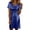 Blue, variant on Shiny Metallic Dress Sexy Cowl Neck Short Sleeve Party Dress Sparkly Disco Clubwear Casual Glossy Cocktail Mini Dress