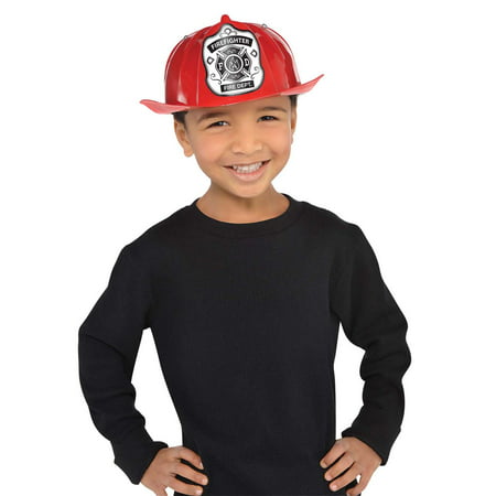 Fireman Boys Child Fire Rescue Team Plastic Costume Red Hat