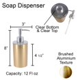 thumbnail image 3 of Brushed Gold ABS Plastic Bath Hand Soap & Lotion Dispenser GOLDEN 12 FL OZ, 3 of 6