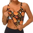 thumbnail image 3 of Naloa Autumn Pumpkin Sports Bras for Women,Sports Bras for Women High Support with Removable Pads-XX-Large, 3 of 8