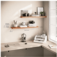 thumbnail image 4 of Floating Shelves for Wall, 36" Wood Wall Shelf Set of 2, with Invisible Brackets for Bathroom, Living Room, Bedroom, Kitchen, Nursery, 8" Deep, Rustic Brown, 4 of 5