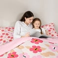 thumbnail image 6 of Homewish Cartoon Flowers 3 Pieces Queen Comforter Set For Teens Female Girls,Spring Garden Ultra Soft Bedding Sets,Chic Floral Blossoms Bedding Comforter Set,Lightweight Room Decor,Reversible, 6 of 9