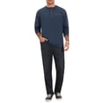 thumbnail image 2 of INSPIRE CHIC Men's Henley Shirt Long Sleeve Button Casual Pullover T-Shirt 3XL Navy Blue, 2 of 6