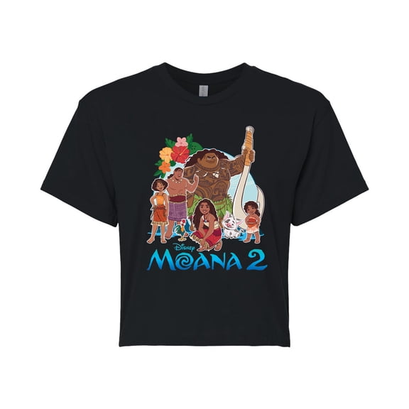 Moana - Group Photo - Juniors Cropped Graphic T-Shirt