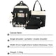 thumbnail image 3 of Mochilas 4 mochilas de lona Kawaii para adolescentes y estudiantes, mochila escolar (negro), 3 of 5