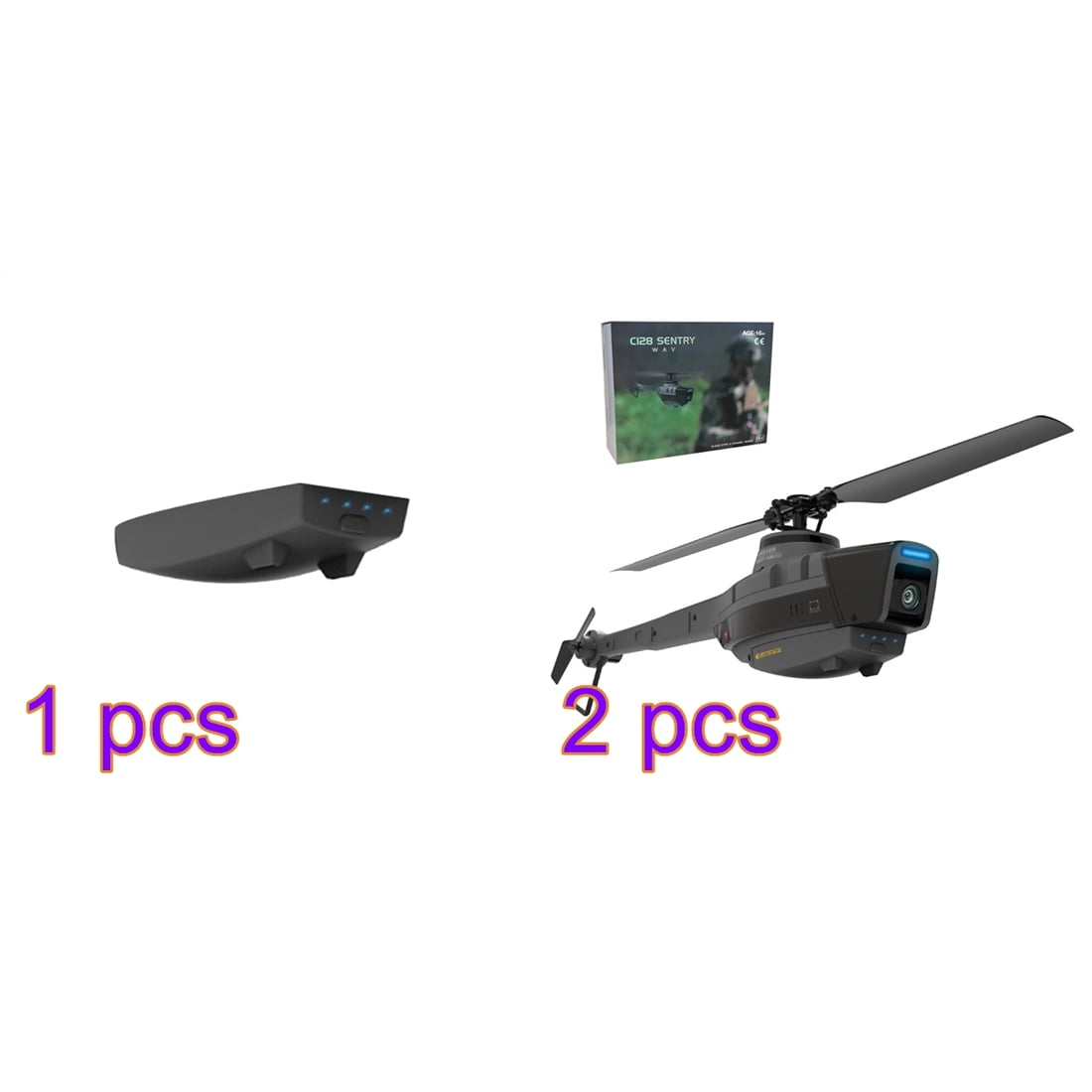 C128 5G FPV RC Helicopter with 1080P Camera, 2.4G 4CH Single-Rotor Reconnaissance Drone with Altitude Hold & Optical Flow, RTF Advanced Aerial Model for Adults