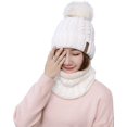 thumbnail image 2 of Womens Girls Winter Warm Pom Knit Ski Beanie Hat and Scarf Set, 2 of 7
