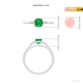 thumbnail image 4 of ANGARA Natural Emerald Engagement Ring with Bar-Set Tapered Baguette Diamonds in 14K White Gold for Women (Size-5mm) | May Birthstone, Anniversary, Jewelry Gift for Women | Natural Emerald Ring, 4 of 8