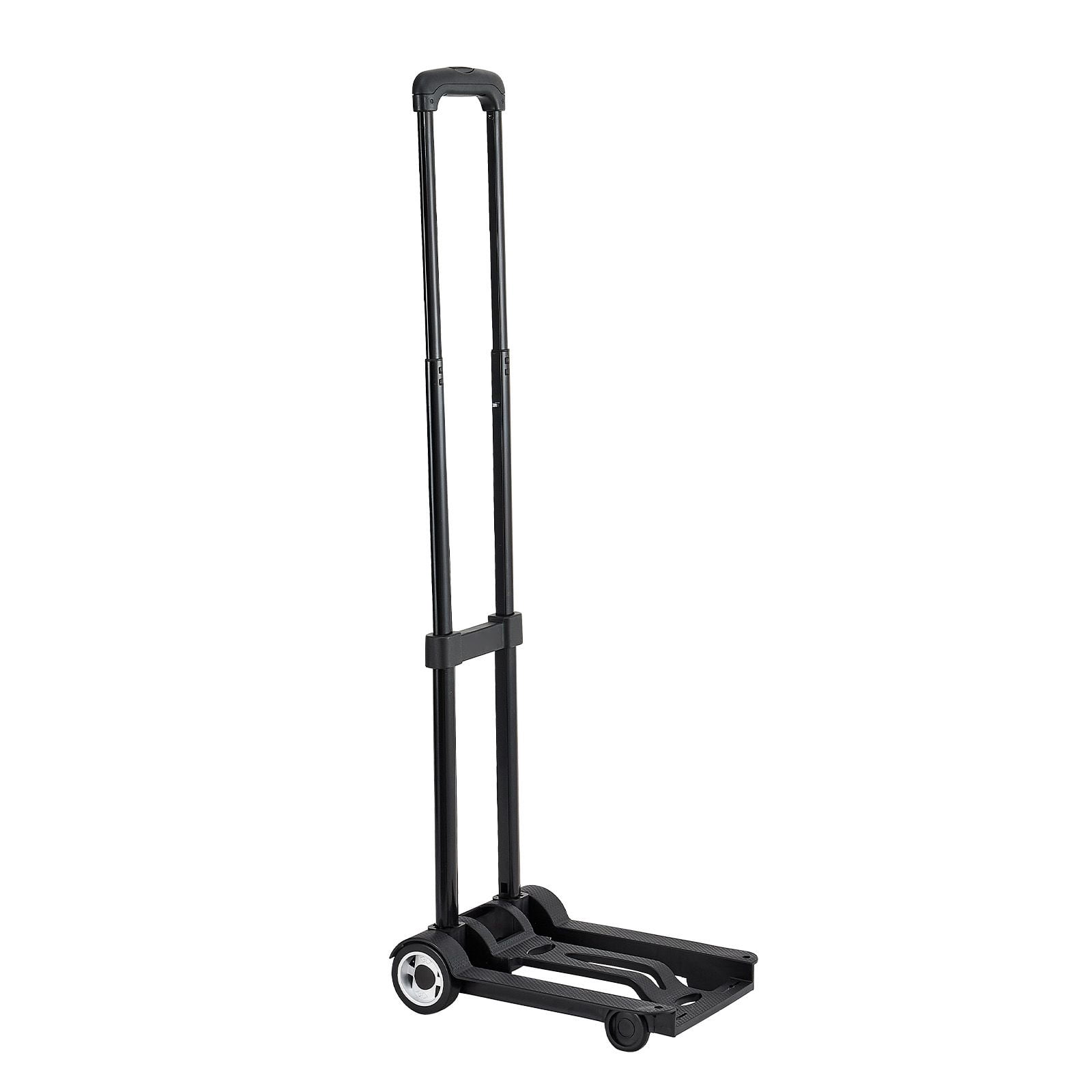 Folding Hand Truck with 110lbs Capacity,Collapsible Luggage Cart with 2 Wheels and Elastic Rope for Travel and Moving Furniture,Black