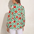 thumbnail image 2 of Tomato Pattern Long Sleeve Blouse Woman Streetwear Casual Shirts Summer Oversize Woman Streetwear Clothing Birthday Present, 2 of 7